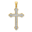 14k 1/10 carat Lab Grown Diamond VS/SI+ G+ Complete Cross Pendant