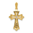 10K  1/6ct. Diamond Fleur de Lis Cross Pendant
