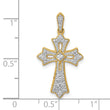 10K  1/6ct. Diamond Fleur de Lis Cross Pendant