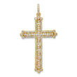 14K Lab Grown Diamond Budded Cross Pendant