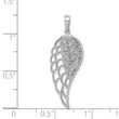 14k White Gold Diamond Open-work Wing Pendant