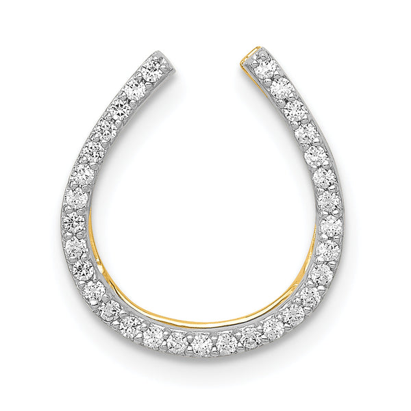 14k 1/6ct. Diamond Horseshoe Chain Slide