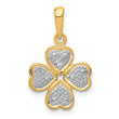 14k .02ct.Diamond Four Leaf Clover Pendant