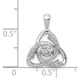 14k White Gold Vibrant Diamond Celtic Pendant