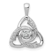 14k White Gold Vibrant Diamond Celtic Pendant