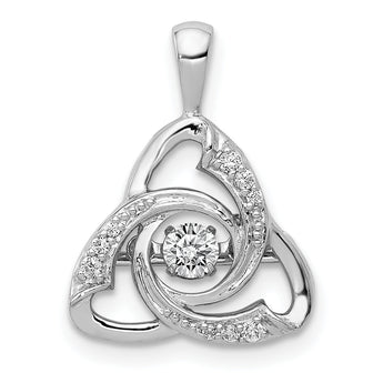 14k White Gold Vibrant Diamond Celtic Pendant