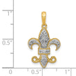 14k Diamond Fleur De Lis Pendant