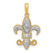 14k Diamond Fleur De Lis Pendant