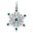 14k White Gold 1/10ct. Blue and White Diamond Snowflake Pendant