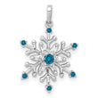 14k White Gold 1/6ct. Blue and White Diamond Snowflake Pendant