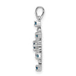 14k White Gold 1/4ct. Blue and White Diamond Snowflake Pendant