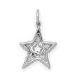 14k White Gold 1/20ct. Diamond Star Charm