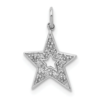 14k White Gold 1/20ct. Diamond Star Charm