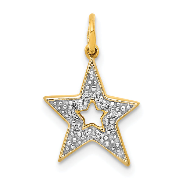 14k Diamond Star Charm