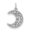 14k White Gold Diamond Moon Charm