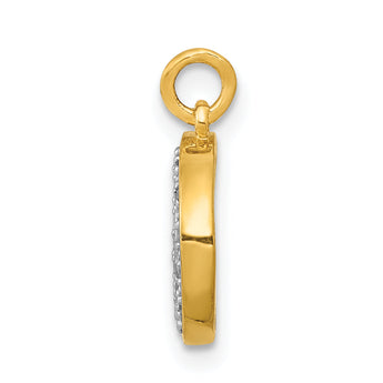 14k Diamond Moon Charm