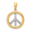14k Diamond Peace Sign Pendant