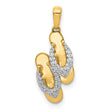 14k and Rhodium Diamond Flip Flops Charm
