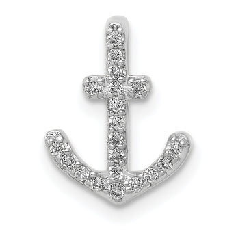 14k White Gold 1/10ct. Diamond Anchor Chain Slide