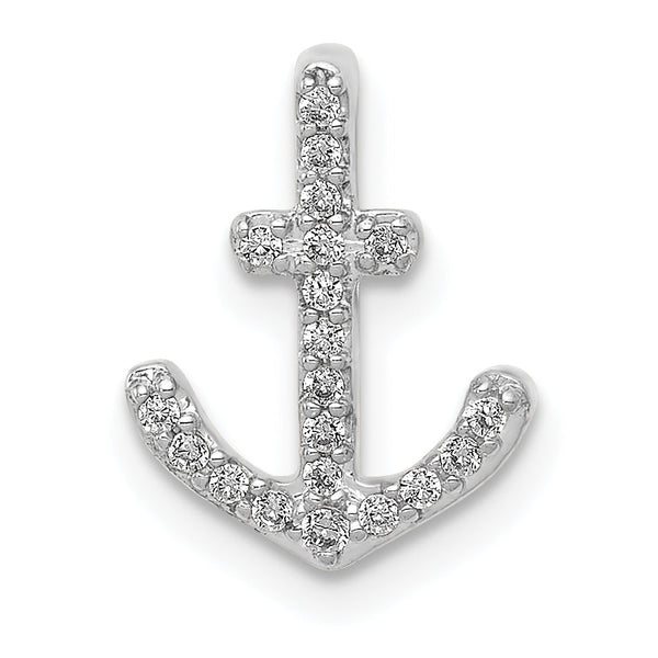 14k White Gold 1/10ct. Diamond Anchor Chain Slide