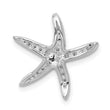 14k White Gold 1/4 carat Diamond Starfish Chain Slide Pendant - Birthstone Company