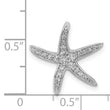 14k White Gold 1/4 carat Diamond Starfish Chain Slide Pendant - Birthstone Company