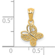 14k Polished .01ct. Diamond Butterfly Pendant