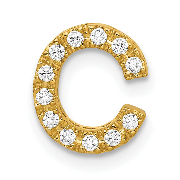 10K  Diamond Letter C Initial Charm
