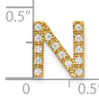 10K  Diamond Letter N Initial Charm