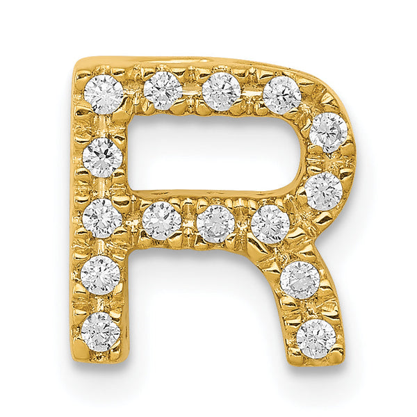 10K  Diamond Letter R Initial Charm