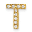 10K  Diamond Letter T Initial Charm