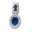 14K White Gold Lab Grown Diamond and Created Blue Sapphire Halo Pendant