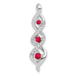10k White Gold Diamond and .25 Ruby Twisted 3-stone Chain Slide