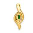 10k Diamond and Marquise Emerald Pendant