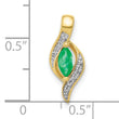 10k Diamond and Marquise Emerald Pendant