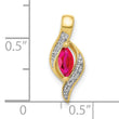 10k Diamond and Marquise .25 Ruby Pendant