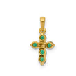 10K Emerald and Diamond Cross Pendant