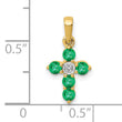 10K Emerald and Diamond Cross Pendant