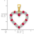 10k Diamond and .35 Ruby Heart Pendant