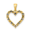 10k Diamond and Sapphire Heart Pendant