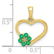 10k Diamond and Emerald Heart and Flower Pendant