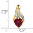 10k Diamond and Created Ruby Polished Heart Pendant