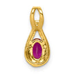 14K Lab Grown Diamond and Created Ruby Pendant