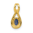 14K Lab Grown Diamond and Created Blue Sapphire Halo Pendant