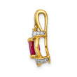 14K Lab Grown Diamond and Created Ruby Pendant