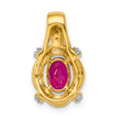 14K Lab Grown Diamond and Created Ruby Pendant