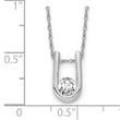 14K White Gold Lab Grown Diamond U-Shape Pendant Necklace