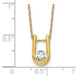 14K Lab Grown Diamond U-Shape Pendant Necklace