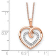 14K Two-Tone Lab Grown Diamond Hearts Necklace