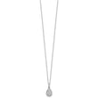 14k White Gold Teardrop Complete Lab Grown Diamond Pendant w/ chain